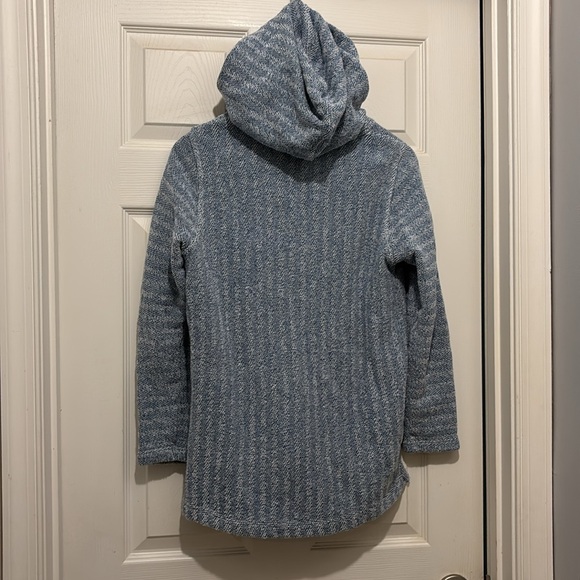 Faherty Whitewater Hoodie Baja Sweatshirt Womens White Blue Textured Terry - Picture 4 of 5